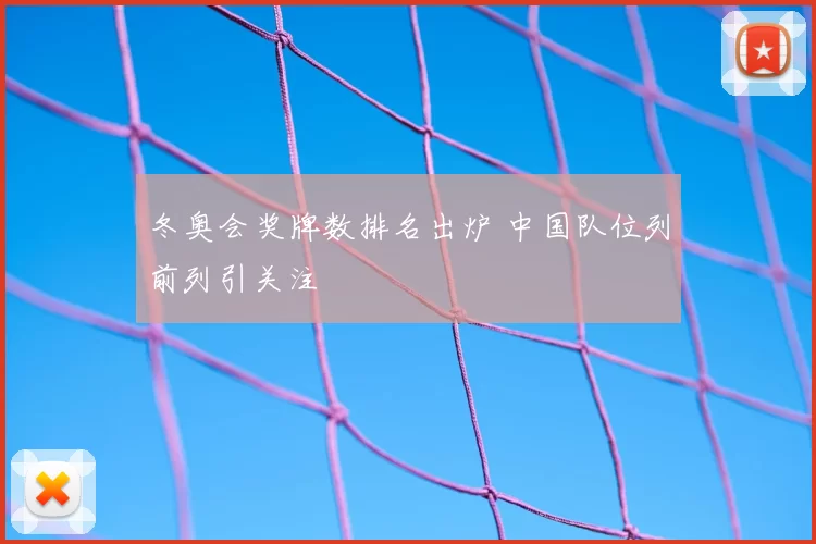 冬奥会奖牌数排名出炉 中国队位列前列引关注